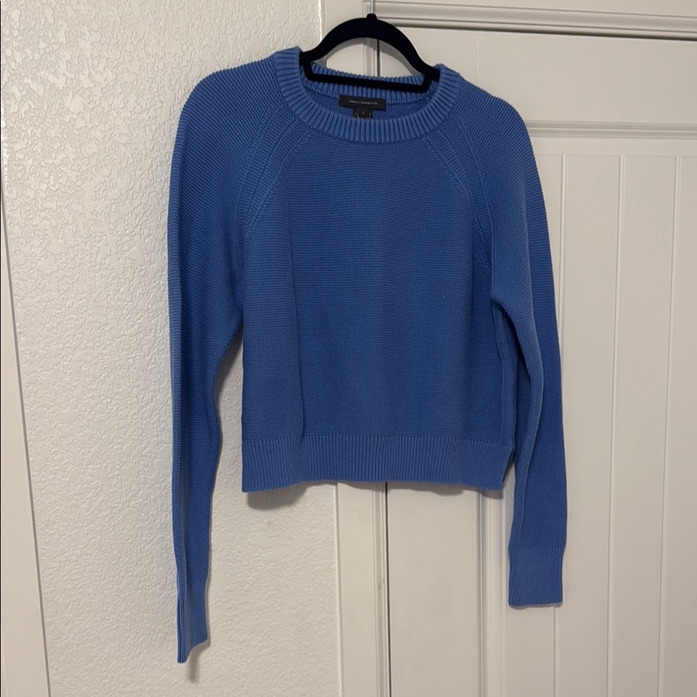 Blue Women's Cropped Sweater